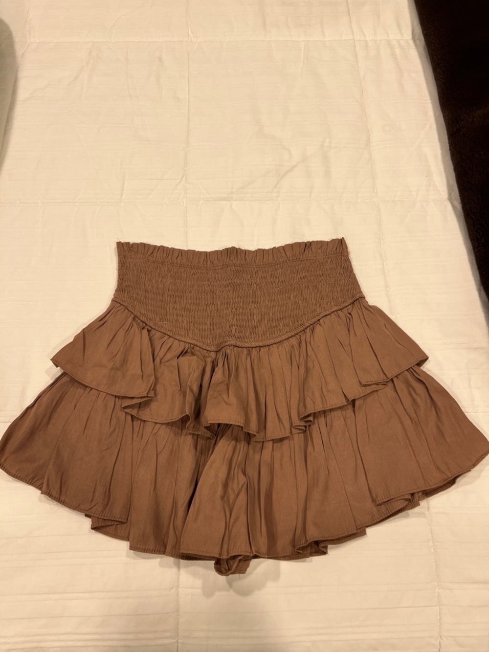 Mustard Seed Brown Tiered Ruffle Mini Skirt